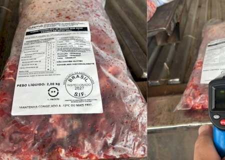 Decon apreende 230 kg de carne imprópria para consumo que seriam entregue para merenda escolar em MS